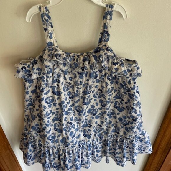Ralph Lauren Blue Label Blue White Floral Ruffle Sundress 4T - Picture 4 of 15
